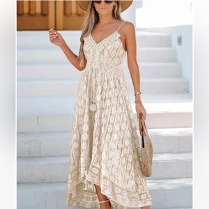 Cupshe Arya V-Neck Boho Slip Dress